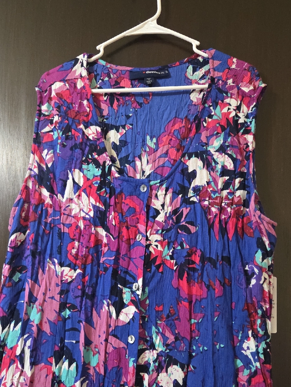 Denim 24 /7 gown purple /pink  3X 30/32 NWT